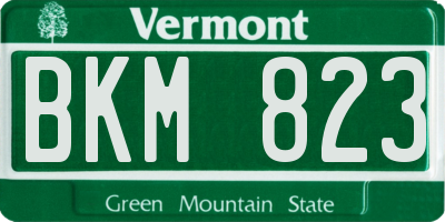 VT license plate BKM823