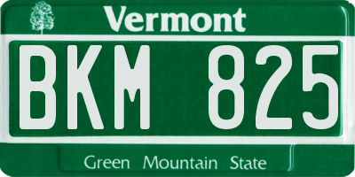 VT license plate BKM825