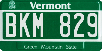 VT license plate BKM829