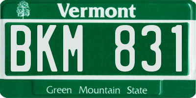 VT license plate BKM831