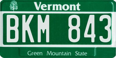 VT license plate BKM843