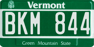 VT license plate BKM844