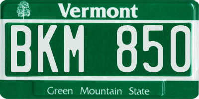 VT license plate BKM850