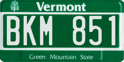 VT license plate BKM851