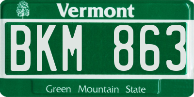 VT license plate BKM863