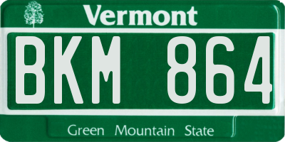 VT license plate BKM864