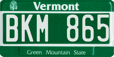 VT license plate BKM865