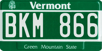 VT license plate BKM866