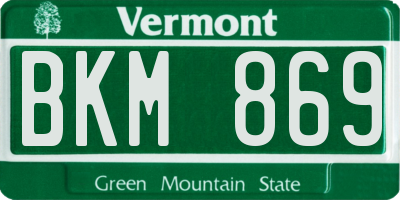 VT license plate BKM869