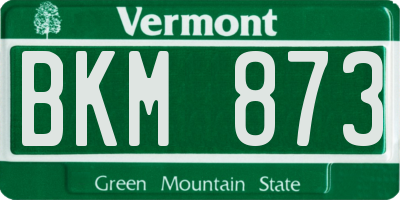 VT license plate BKM873
