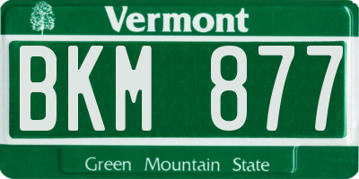 VT license plate BKM877