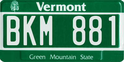 VT license plate BKM881