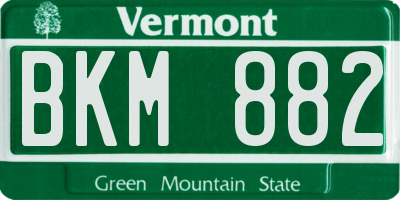 VT license plate BKM882