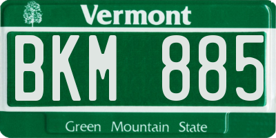VT license plate BKM885