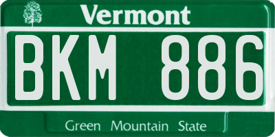 VT license plate BKM886