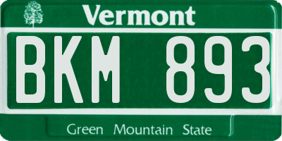 VT license plate BKM893