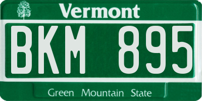 VT license plate BKM895