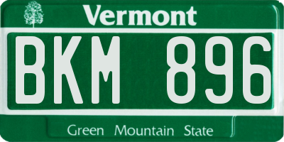 VT license plate BKM896
