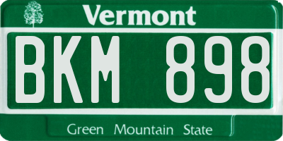 VT license plate BKM898