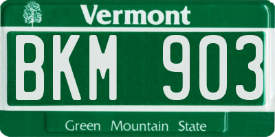 VT license plate BKM903