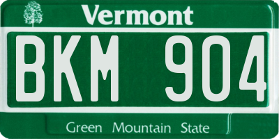 VT license plate BKM904