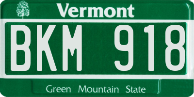 VT license plate BKM918