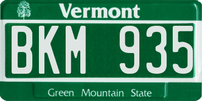 VT license plate BKM935