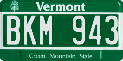 VT license plate BKM943
