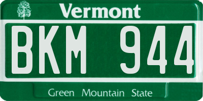 VT license plate BKM944