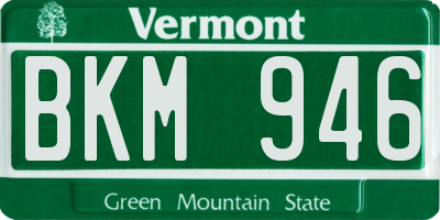 VT license plate BKM946