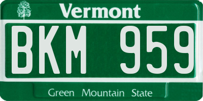 VT license plate BKM959