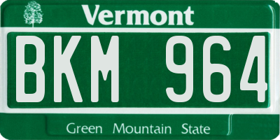 VT license plate BKM964