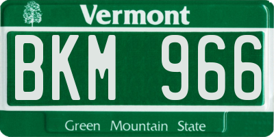 VT license plate BKM966