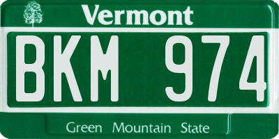 VT license plate BKM974