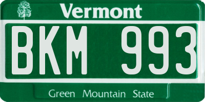 VT license plate BKM993