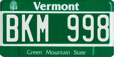 VT license plate BKM998