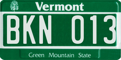 VT license plate BKN013