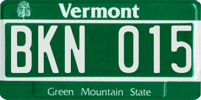 VT license plate BKN015