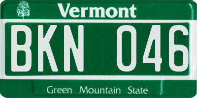 VT license plate BKN046