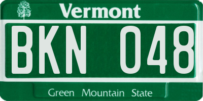 VT license plate BKN048