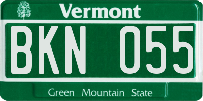 VT license plate BKN055