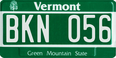 VT license plate BKN056