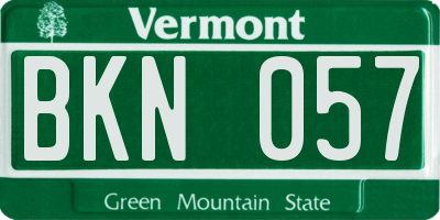 VT license plate BKN057