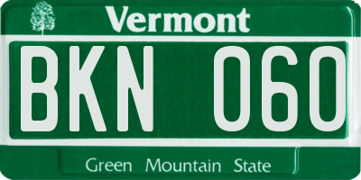 VT license plate BKN060