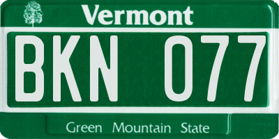 VT license plate BKN077