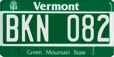 VT license plate BKN082