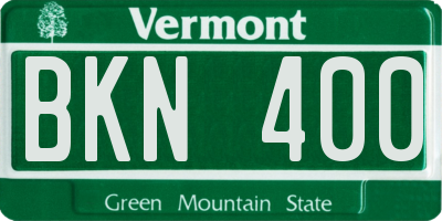 VT license plate BKN400
