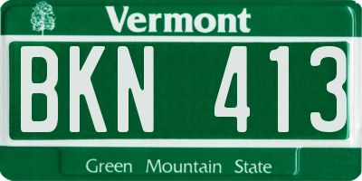 VT license plate BKN413
