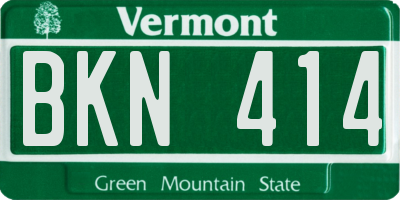 VT license plate BKN414