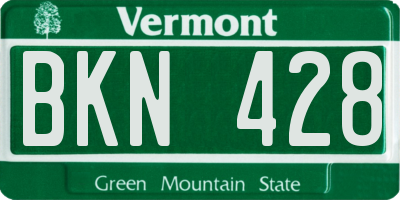 VT license plate BKN428